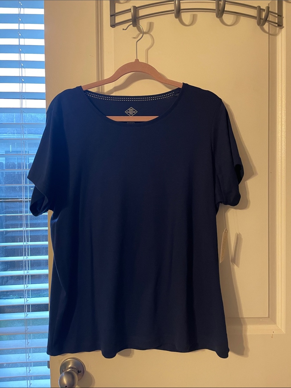 St. John's Bay Navy Short-Sleeve Crewneck Top